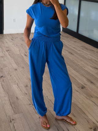 Birdie Crossover Two Piece Set | Cobalt