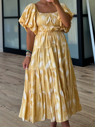 Botanical Midi Dress | Golden