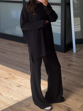 Always Cozy Ribbed Set | Black | +Plus Available