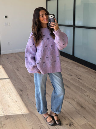 Ghosted Plush Sweater | Lavender