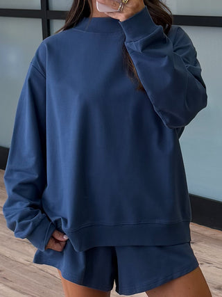 Vex Mock Neck Sweatshirt | Navy