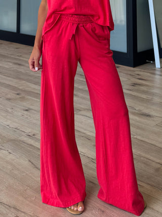 Cotton Slub Lounge Pants | Cherry