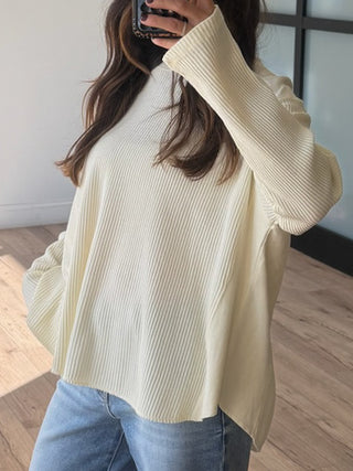 Averi Waffle Knit Top | Vanilla