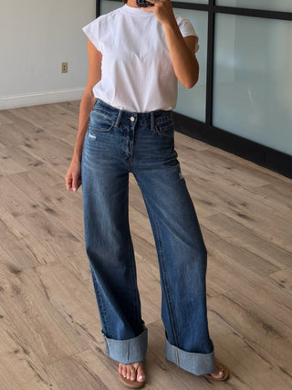 Locke Wide-Leg Cuff Jeans