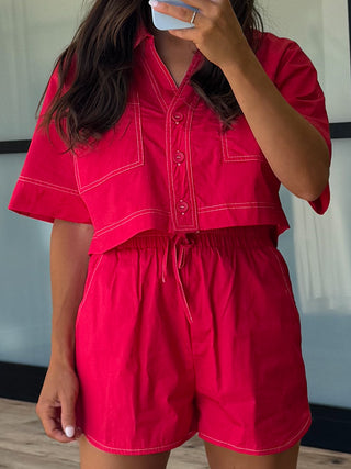 Camden Boxy Top | Red