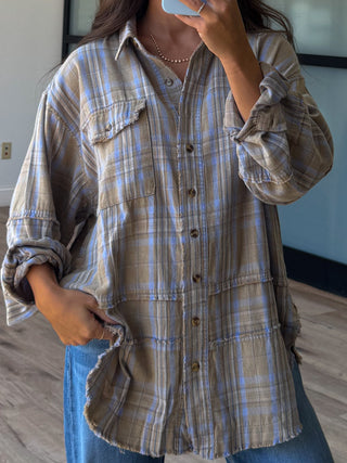 Vintage Flannel Button-Down | Sage