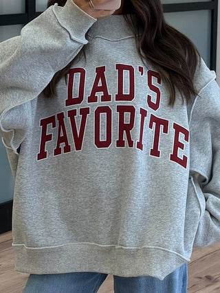 "FAVORITE" Mock Neck Sweatshirt