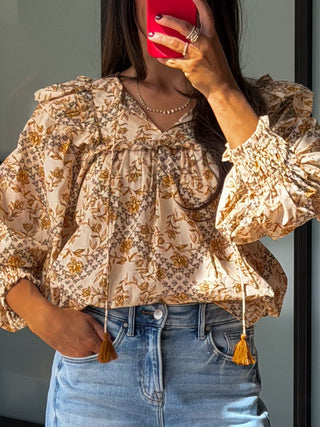 Golden Sky Ruffle Top