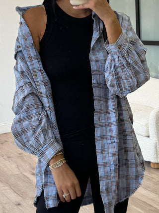 Stone Cliff Plaid Tunic | Peri Blue | +Plus Available | RESTOCK