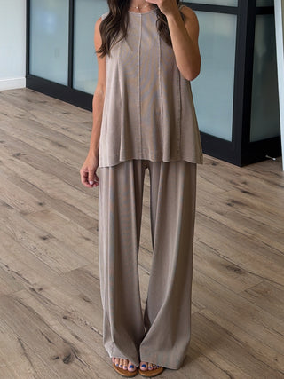 La Jolla Two Piece Pant Set | Mocha