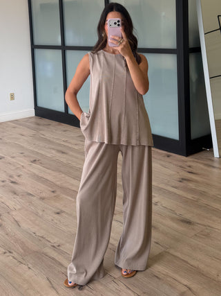 La Jolla Two Piece Pant Set | Mocha
