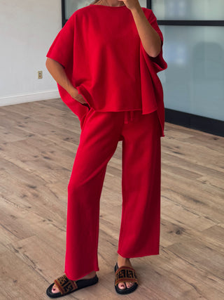 Worn Well Oversized Top | Cherry | RESTOCK