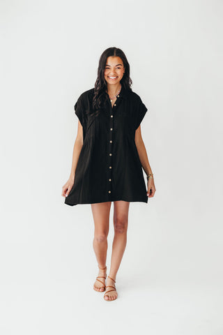 Coastal Core Cotton Dress | Black