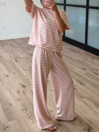 Miah Ribbed Knit Tee | Ballet Pink