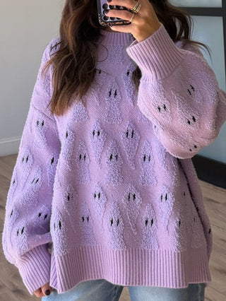 Ghosted Plush Sweater | Lavender