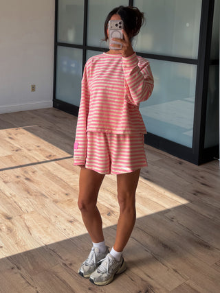 Leisure Lounge Long Sleeve Top | Bubblegum