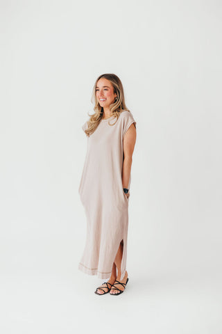 On The Go Midi Dress | Taupe