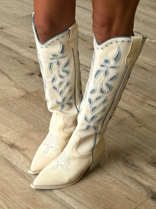 Bronco Western Boots | Ivory | RESTOCK
