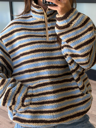 Daxton Sherpa Half-Zip Pullover | Brownstone