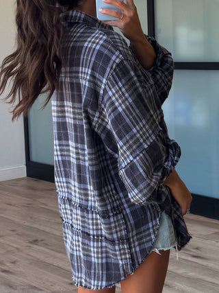 Vintage Flannel Button-Down | Midnight