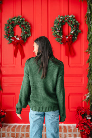 Christmas Plaid Bow Sweater | Green