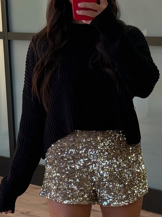 Huntley Ribbed Knit Sweater | Black