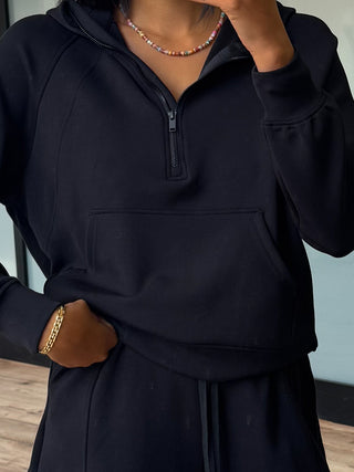 Activate Quarter Zip Hoodie | Black | +Plus Available | RESTOCK