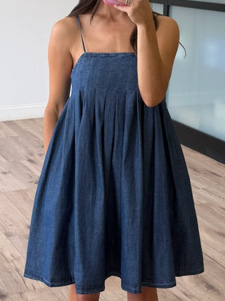 Katerina Pintuck Chambray Dress