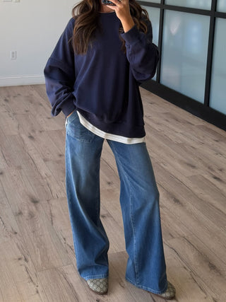 Take Two Layered Pullover | Navy | +Plus Available | RESTOCK