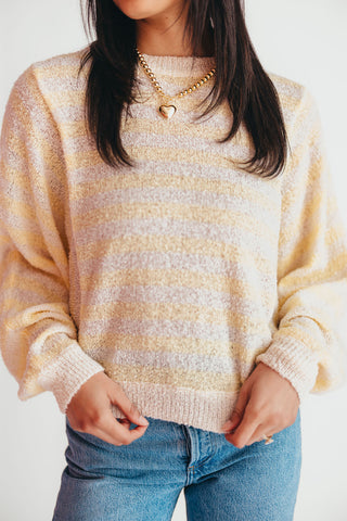 Juniper Stripe Knit Sweater | Lemon | +Plus Available