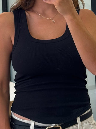 Revival Ribbed Tank | Black