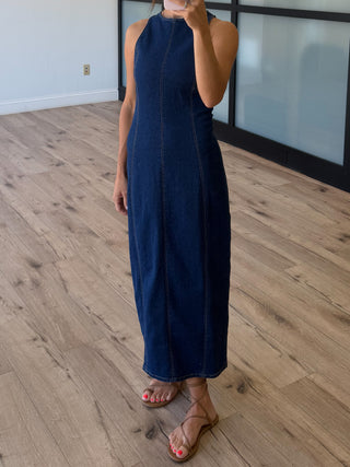Denim Divine Midi Dress | Dark Wash