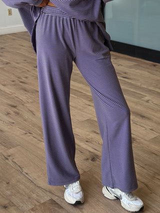 Just Lounging Brush Knit Pants | Lavender Mocha