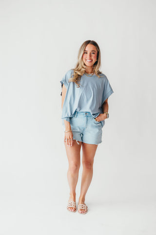 Transcend Cut-Out Tee | Dusty Blue