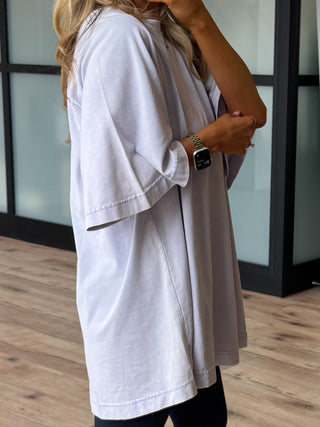Washed Out Oversized Tee | Misty Lavender
