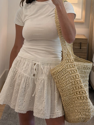 Let's Escape Raffia Tote Bag | Ivory | RESTOCK