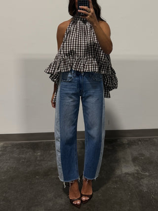 Remi Gingham Halter Swing Top
