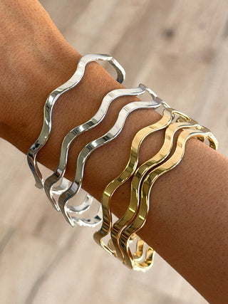 Wave Stack Bangle Set | 2 Colors Available