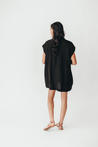 Coastal Core Cotton Dress | Black