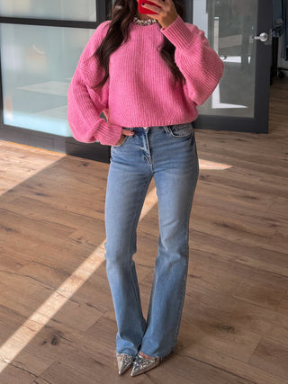 Jayce Crew Sweater | Bubblegum