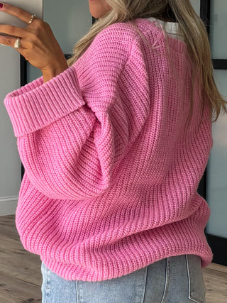 Ledger Chunky Knit Sweater | Bubblegum