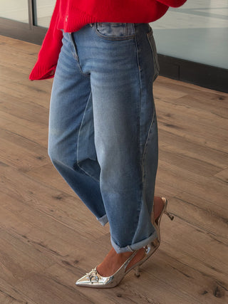 Ryder Contrast Wash Barrel Jeans | +Plus Available | RESTOCK