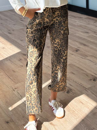 Untamed Printed Cargo Jeans | Leopard