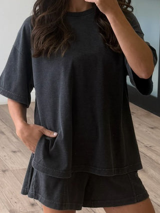 Field Day Tee + Shorts Set | Washed Black