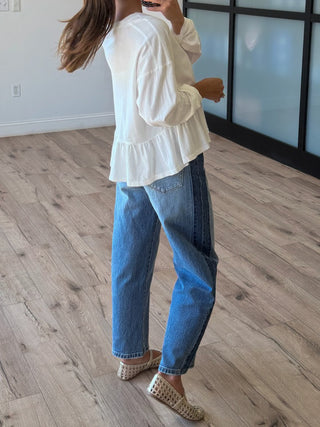 Gigi Peplum Long Sleeve Top