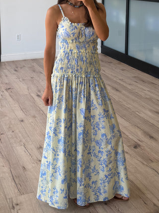 Juliette Smocked Maxi Dress | Blue Haze