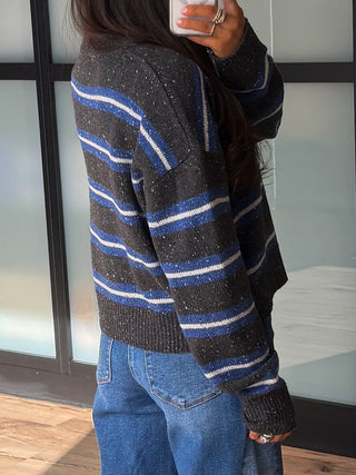 Copenhagen Stripe Sweater | Charcoal