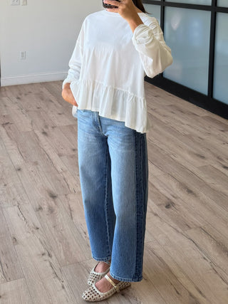 Gigi Peplum Long Sleeve Top