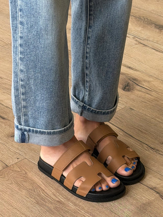 Chani Velcro Slides | Tan