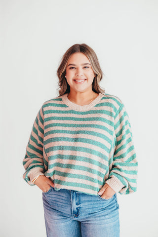 Juniper Stripe Knit Sweater | Jade | +Plus Available